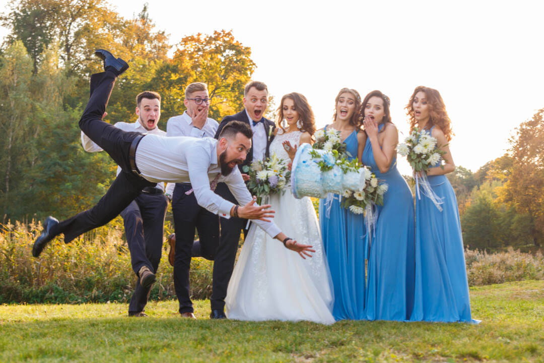 Loser,Drops,The,Wedding,Cake,During,The,Wedding,Ceremony